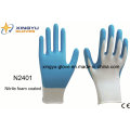 Gants de travail de sécurité enduits de nitrile de coquille de polyester (N2401)